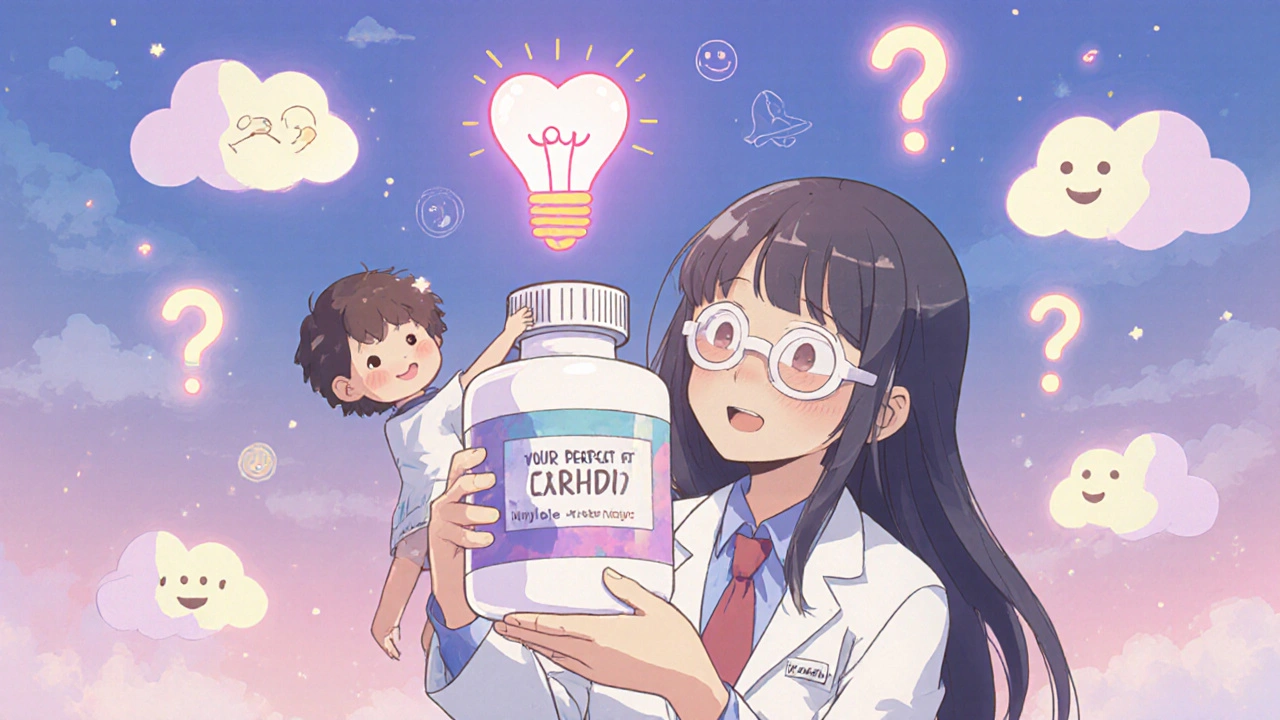 A doctor and patient sharing a heart-shaped lightbulb with therapy and nature icons floating nearby.