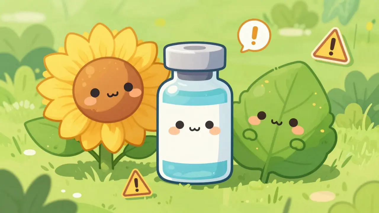 Cute anime depiction of a medicine bottle next to personified herbal plants.
